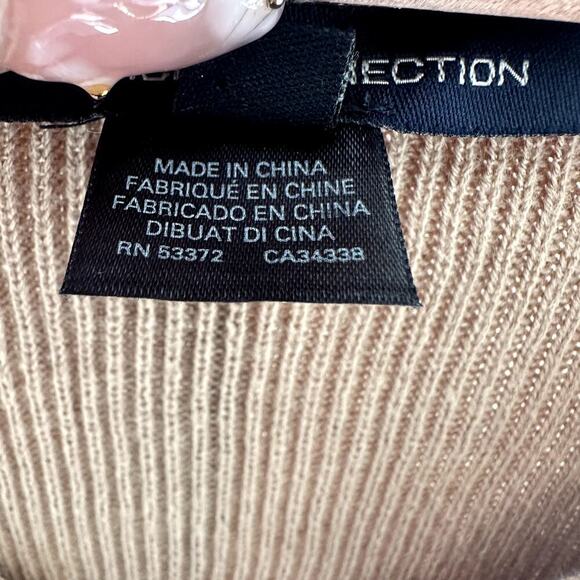 French Collection Taupe Sweater Lace Floral Sleeve Women’s L Cottagecore Boho - Picture 6 of 9